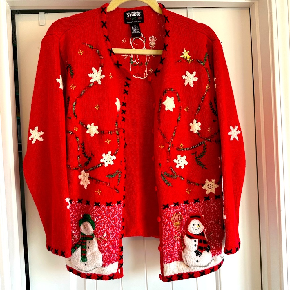 Women’s Vintage 2X Designers Originals Studio Snowman‎ Winter Sweater